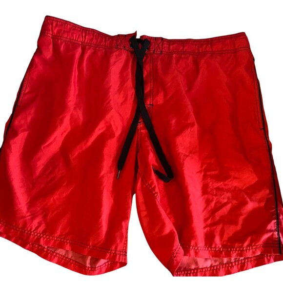 Red Shorts Athletic Pockets w/Elastic Fully Lined Sz XL Drawstring-Faded Glory - Picture 1 of 15